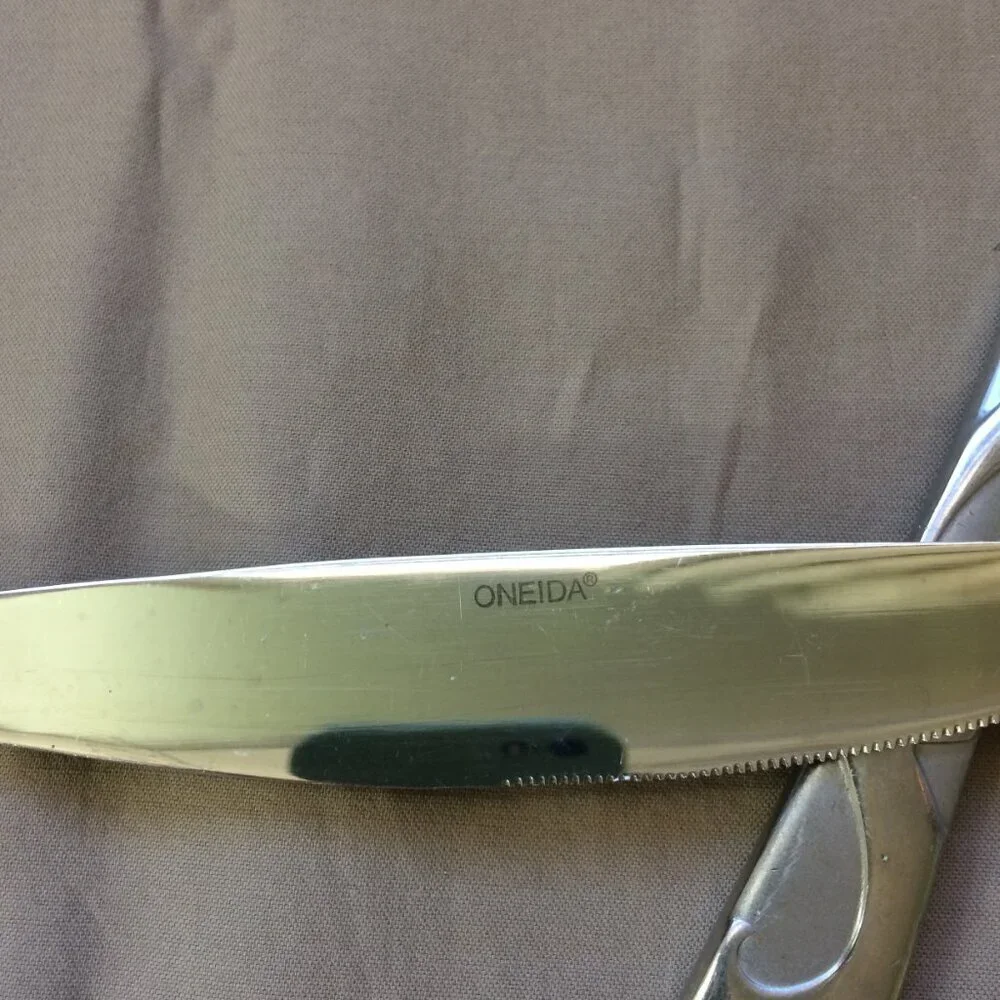 Oneida Tuscany Flatware 2 Dinner Knives 2-10 China 9 1/2”